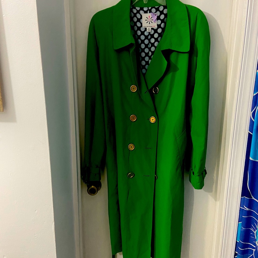 Hunter green rain coat or jacket
